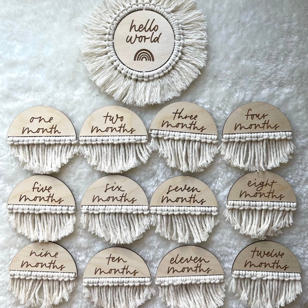 baby macrame milestone cards